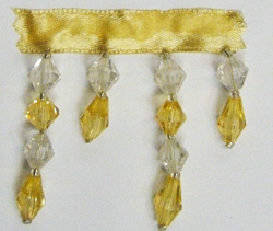 KT10 Faceted Pearl Drop Bead 10 Mtrs Gold/Clear